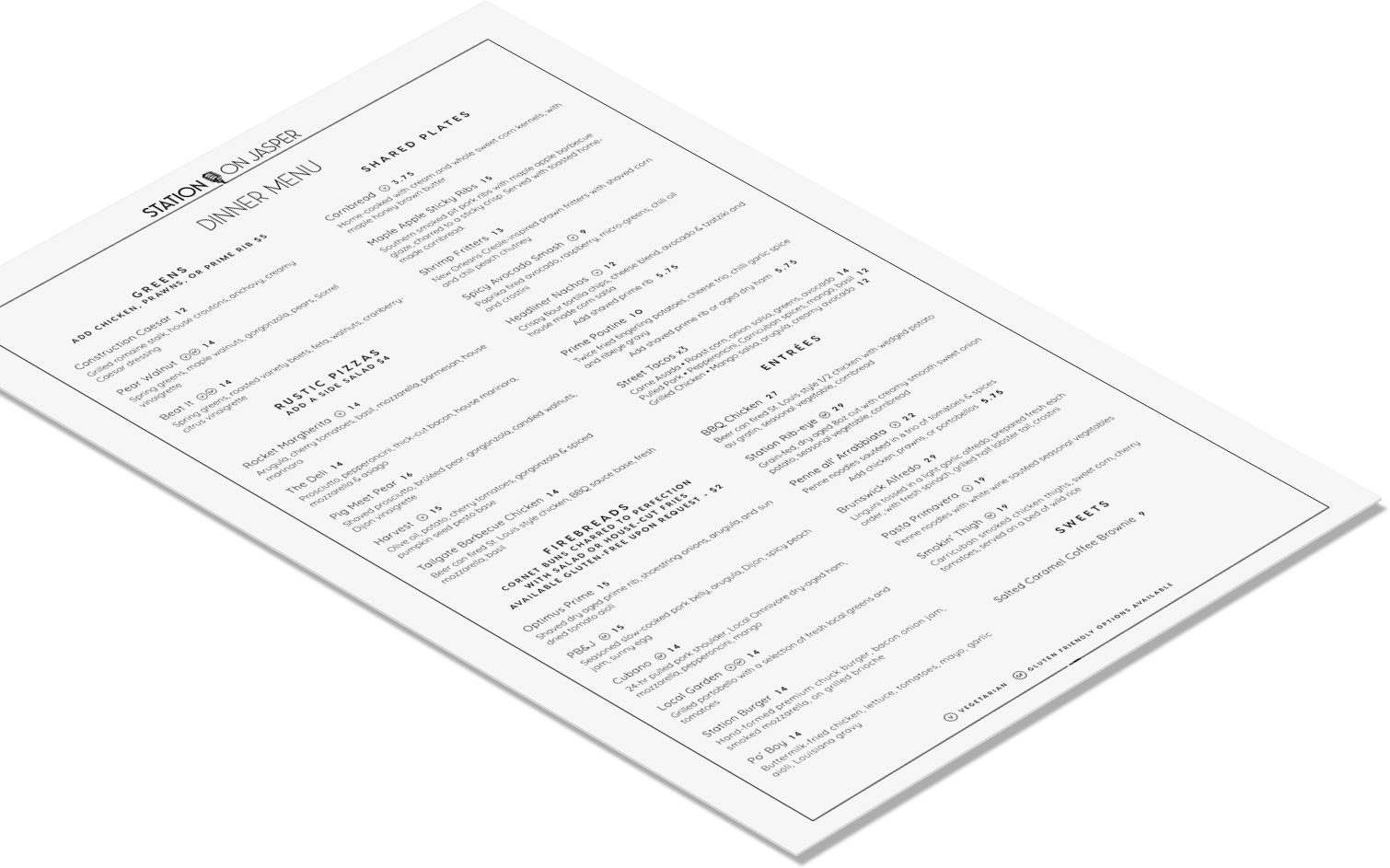 Station On Jasper - Menu Design and Branding